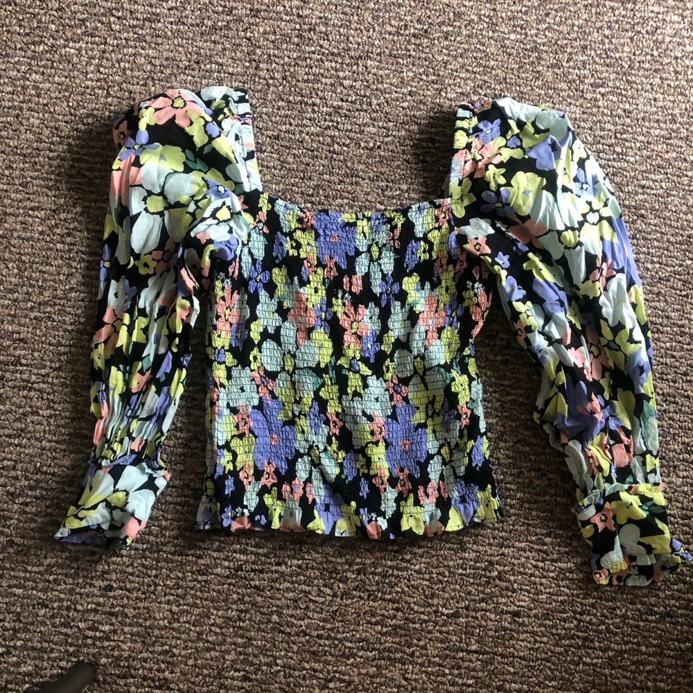 Free People Retro Floral Top - Picture 3 of 5